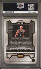 2023 Panini Prizm Victor Wembanyama #136 Silver PSA 10